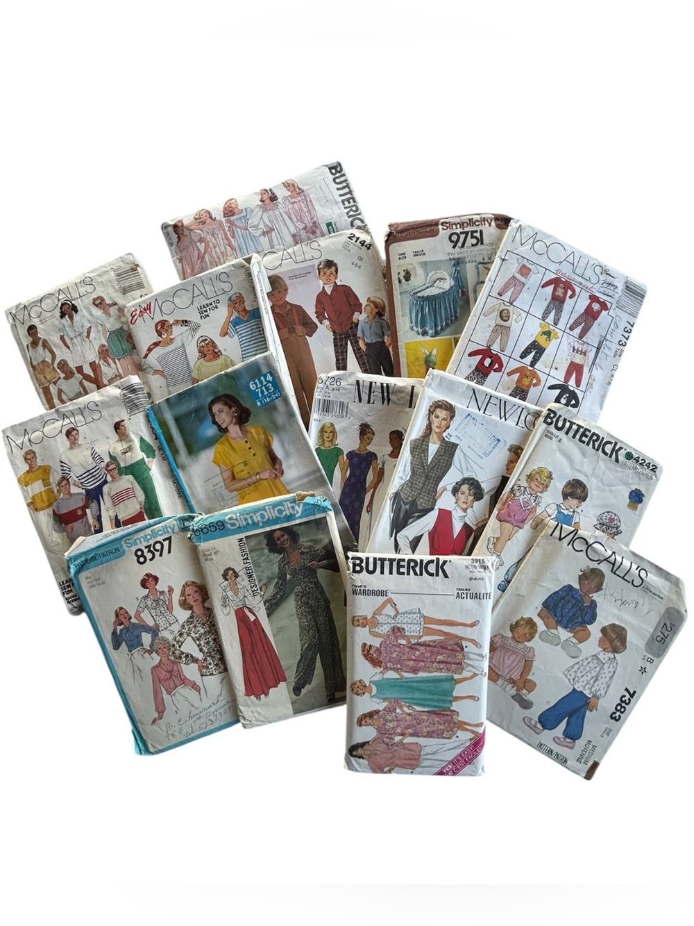 Assorted Vintage Sewing Patterns - Mixed Brands - For junk journaling